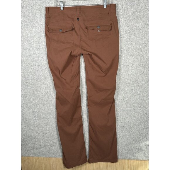 PrAna Womens 12 TALL Outdoor Pants Burnt Orange Stretch Tab Hems Drawstring - Picture 8 of 16